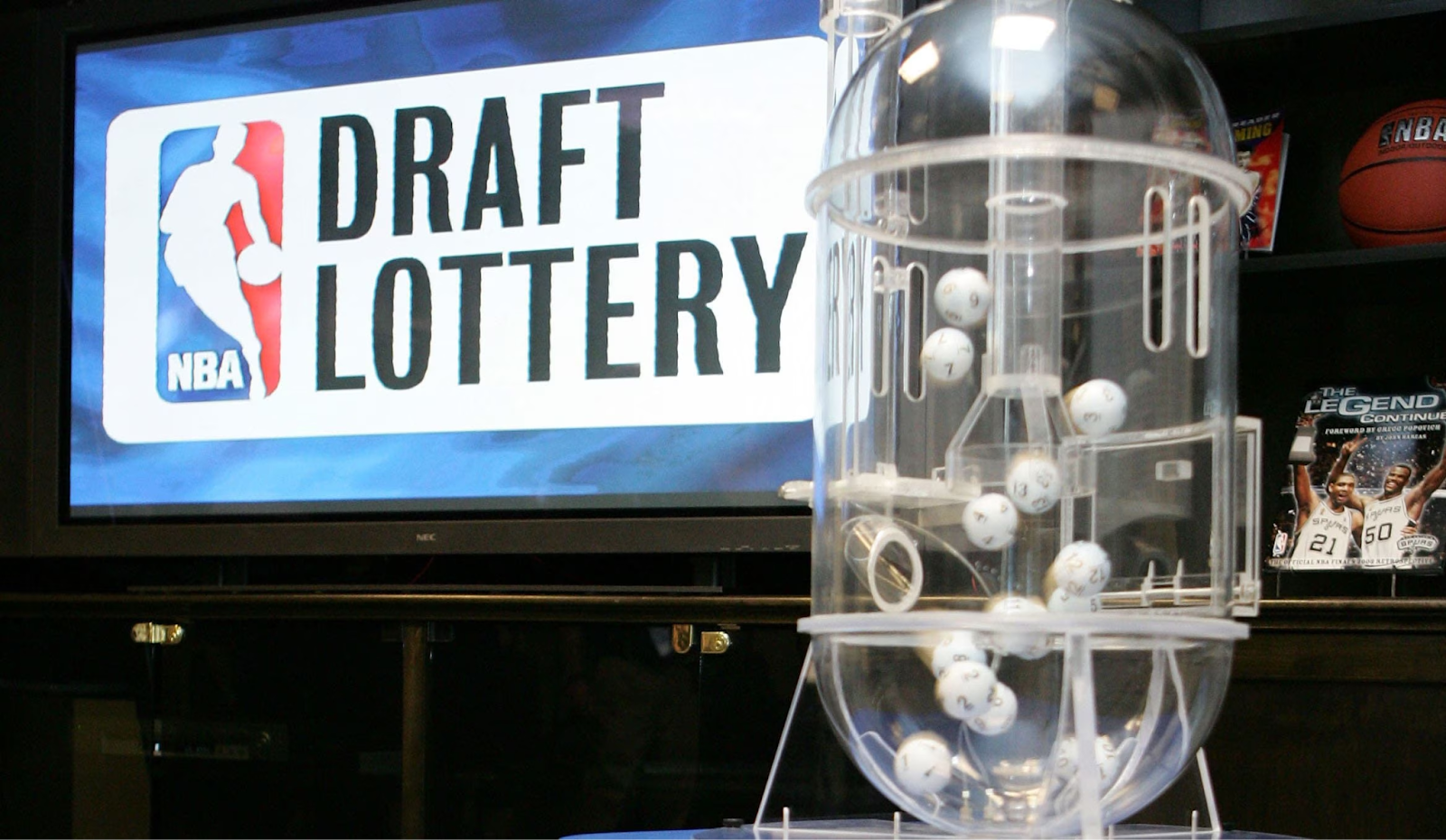 NBA Draft Lottery machine and display screen